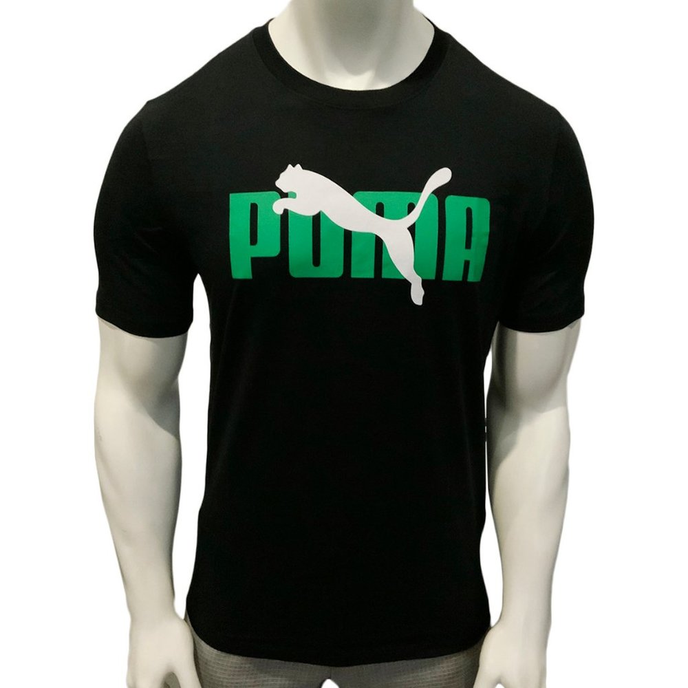NWT PUMA MSRP $42.99 BIG CAT LOGO MEN'S BLACK CREW NECK SHORT SLEEVE T-SHIRT 2XL